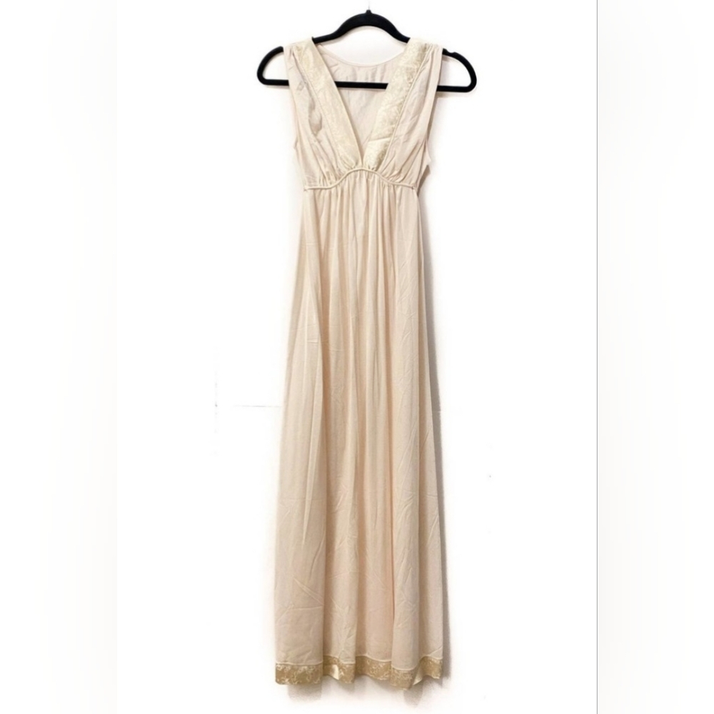 Vintage Small Voe Mode Maxi Slip Dress v neck empire waist Dress